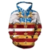 Hot Sale Men's Pullover Hoodie Flag Graphic Fleece Fabric Long Sleeves Printed Pocket Crocheted Puff Washed - Image 2