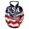 Hot Sale Men's Pullover Hoodie Flag Graphic Fleece Fabric Long Sleeves Printed Pocket Crocheted Puff Washed - Image 3