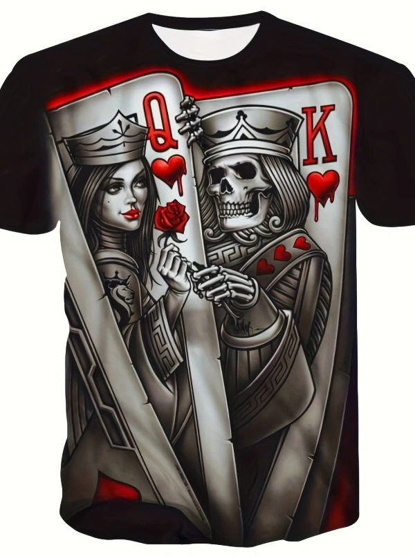Popular Men's T Shirts Flag With Skull Graphic 3 D Print Crew Neck Short Sleeve Casual T- Shirt For Men Clothes - Image 3