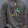 New York City Graphic Print Crew Neck Soft Breathable Stretch Fabric Comfortable Fit Street Style Men's Short Sleeve T-Shirt